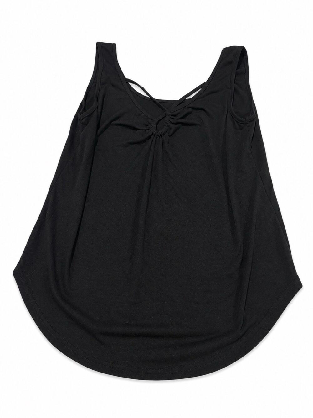 Women’s Black Sleeveless Tank Top Criss Cross Back Size Large